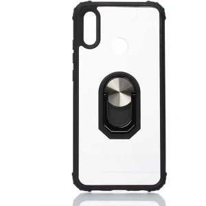 Huawei P Smart 2019 Kılıf Şeffaf Sararmaz Yüzüklü Mola Kapak Siyah