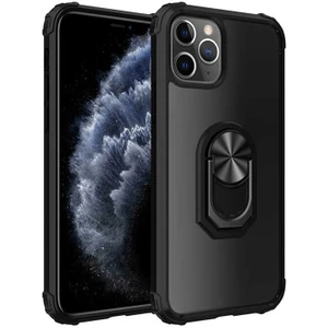 Apple iPhone 11 Pro Kılıf Şeffaf Sararmaz Yüzüklü Mola Kapak Siyah