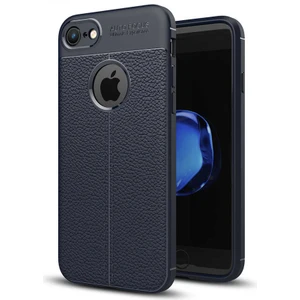 Apple iPhone 8 Kılıf Deri Tarzı Niss Silikon Case Lacivert