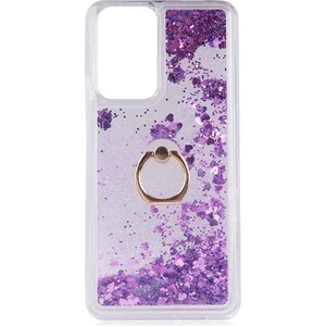 Xiaomi Mi 10T 5g Kılıf Içi Sıvılı Yüzüklü Kapak Mor