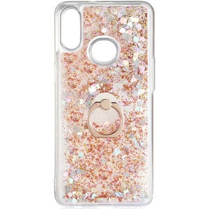 Samsung Galaxy A10S Kılıf Içi Sıvılı Yüzüklü Kapak Gold