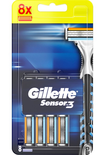 Gillette Sensor3 Yedek Tıraş Bıçağı 8 Adet