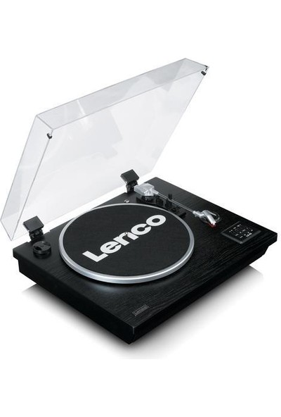 Lenco Ls-55 Siyah Ahşap Hoparlörlü Bluetoothlu Pikap Usbli MP3E Kayıt Özellikli Plak Çalar