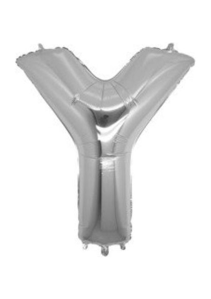 Y Harfi Gümüş Folyo Balon 16 Inç (40 Cm)