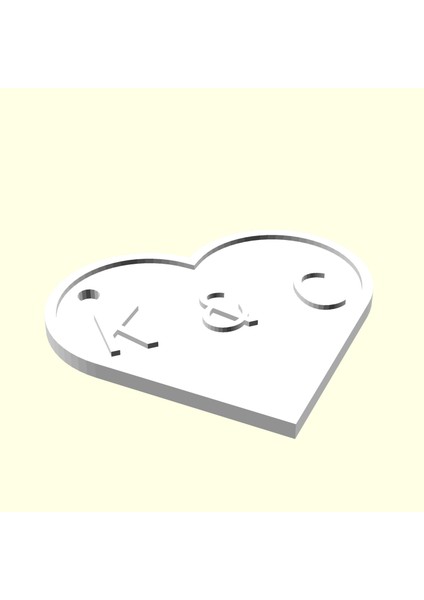 K & C Kişiye Özel Üretim Zincirsiz Kalp Aşk Anahtarlık Sevgiliye Eşe Hediyelik Tag Organik Plastikten