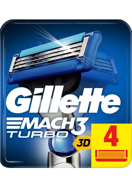 Mach3 Turbo Yedek Tıraş Bıçağı 4'lü