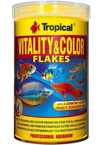 Vitality Color Flakes Tropikal Balıklar Için Renklendirici Pul Balık Yemi 100 ml 20 gr