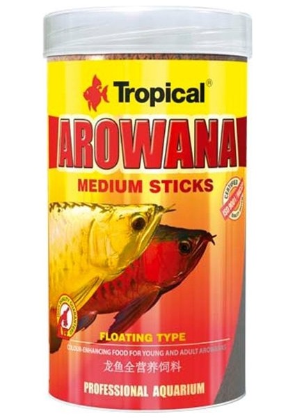 Arowana M Sticks Genç Arowanalar Için Renklendirici Yem 250 ml 90 gr