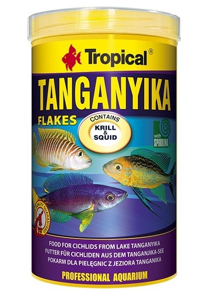 Tanganyika Flakes Tanganyika Cichlid Balıkları Için Pul Balık Yemi 250 ml 50 gr