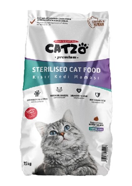 Premium Tavuklu Kısırlaştırılmış Kedi Maması 15 kg