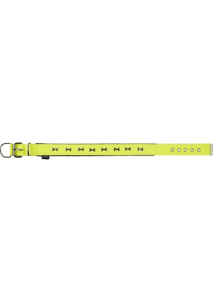 Actirex Neon Kemik Desenli Köpek Boyun Tasması Sarı M 3X42-50 cm
