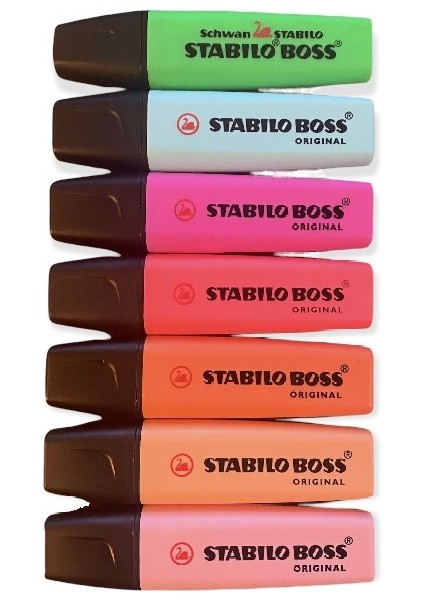 Boss Original 7 Renk Fosforlu Kalem Seti 7 Adet