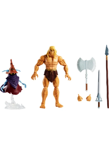 Masters Of The Universe Masterverse Deluxe He-Man Aksiyon Figürü, 30'Dan Fazla Eklem Yeri, , Kıyafet ve Döner Tabanlı Orko Figürü, 18 Cm Gyy41