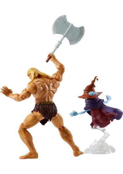 Masters Of The Universe Masterverse Deluxe He-Man Aksiyon Figürü, 30'Dan Fazla Eklem Yeri, , Kıyafet ve Döner Tabanlı Orko Figürü, 18 Cm Gyy41