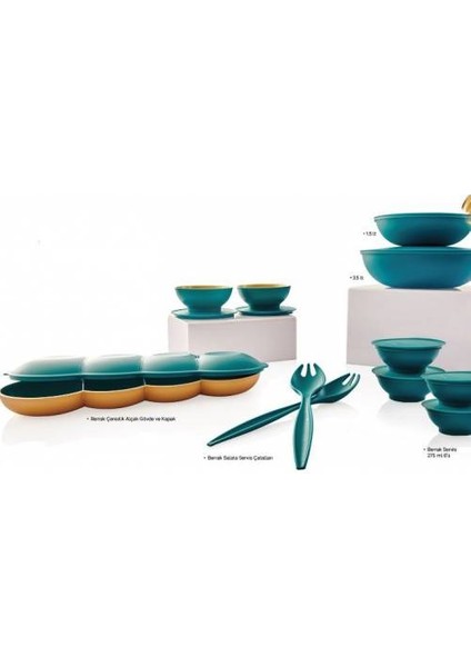 Berrak Yeşil-Gold Saklama Kabı 10 Lu Set