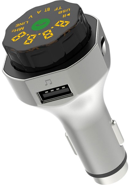 AP06 Tam Metal Araba Bluetooth Uyumlu Çalar Fm Verici Çok Fonksiyonlu Araç Şarj (Yurt Dışından)