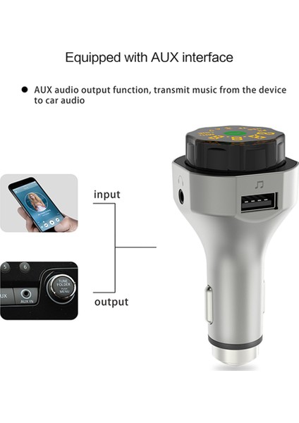 AP06 Tam Metal Araba Bluetooth Uyumlu Çalar Fm Verici Çok Fonksiyonlu Araç Şarj (Yurt Dışından) modelleri
