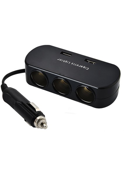 3 Yollu Çift USB Oto Araba Çakmak Soket Outlet Splitter Şarj Adaptörü (Yurt Dışından)