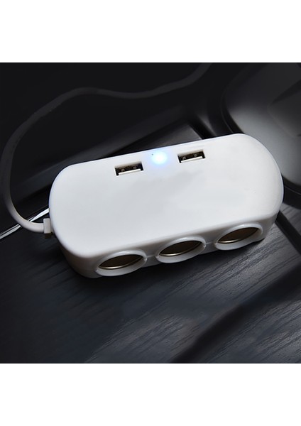 3 Yollu Çift USB Oto Araba Çakmak Soket Outlet Splitter Şarj Adaptörü (Yurt Dışından) fiyatları