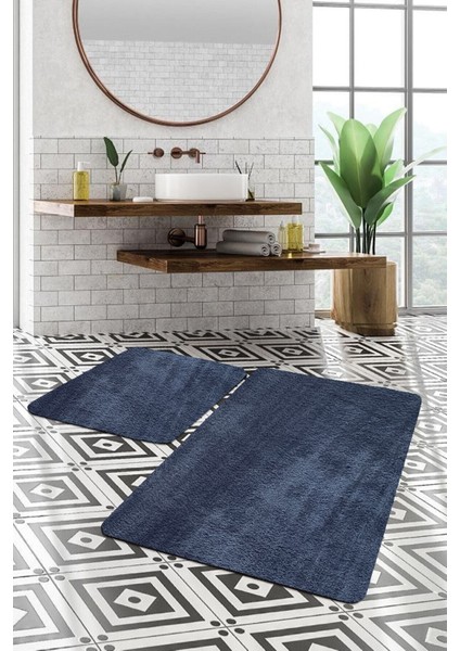 2'Li Büyük Xl Boy Post Peluş Banyo Takımı 120x80 80x50 Gri