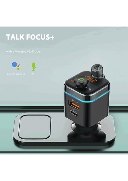 C72 Araç Şarj Adaptörü Dönebilen Çift Hızlı Şarj Qc3.0 Bluetooth Uyumlu 5.0 Fm Verici Cep Telefonları Için (Yurt Dışından) modelleri