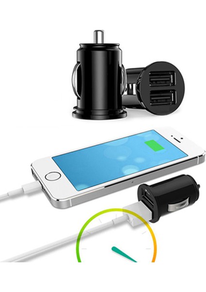 12 V Araba Kamyon Oto 2 Port Çift USB Bağlantı Noktaları Mini Şarj Adaptörü iPhone Uyumlu Tablet Için (Yurt Dışından) fiyatları