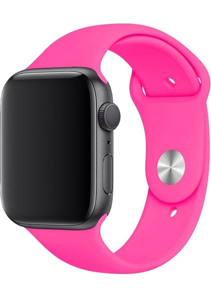 Apple Watch Kordon 1 2 3 4 5 6 7 Se Seri 38MM - 40MM Uyumlu Kayış Bileklik Kordon Koyu Pembe