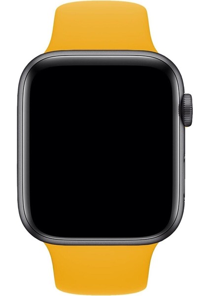 Apple Watch Kordon 1 2 3 4 5 6 7 Se Seri 38MM - 40MM Uyumlu Kayış Bileklik Kordon Hardal Sarı