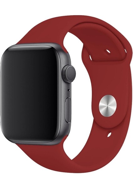 Apple Watch Kordon 1 2 3 4 5 6 7 Se Seri 38MM - 40MM Uyumlu Kayış Bileklik Kordon Bordo