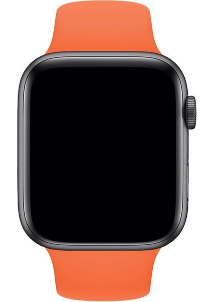Apple Watch Kordon 1 2 3 4 5 6 7 Se Seri 38MM - 40MM Uyumlu Kayış Bileklik Kordon Turuncu