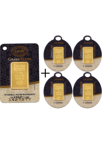 6,5 gr (2,5+4) Külçe Altın 24 Ayar