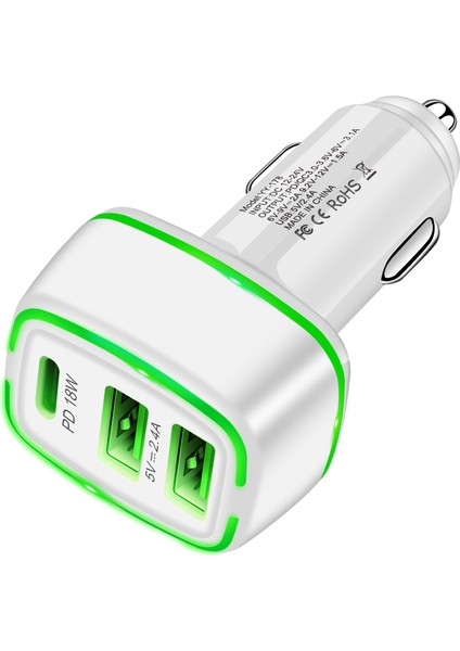Mini Taşınabilir 3 USB Bağlantı Noktaları Qc3.0 PD18W Hızlı Şarj Araba Telefon Şarj Adaptörü (Yurt Dışından) fırsatları