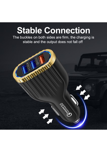3.5A 3 USB Portları Qc3.0 Hızlı Şarj Cep Telefonu Araç Şarj Güç Adaptörü (Yurt Dışından) fiyatları