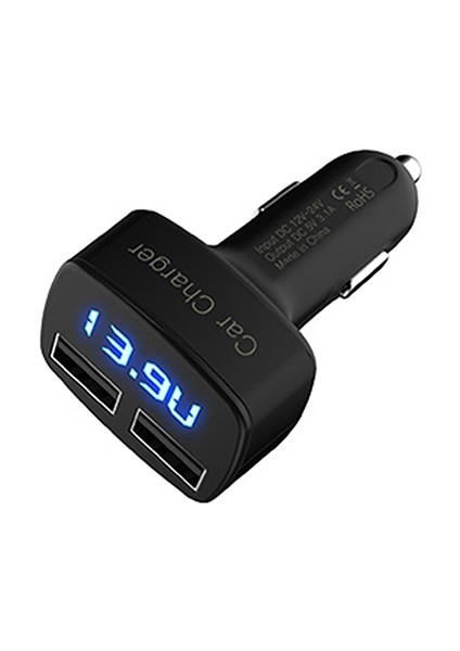 4 In 1 Çift USB Araç Şarj Adaptörü Gerilim Dc 5 V 3.1A Test Cihazı Için iPhone Uyumlu Için (Yurt Dışından)