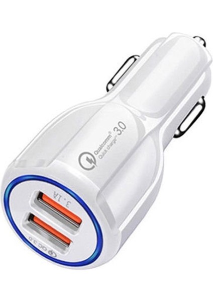 Evrensel Qc 3.0 Çift USB Port 3.4A Hızlı Şarj Araba Oto Adaptörü Şarj Soketi (Yurt Dışından)