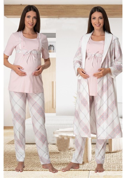 6024 Lohusa Pijama Sabahlık Takım