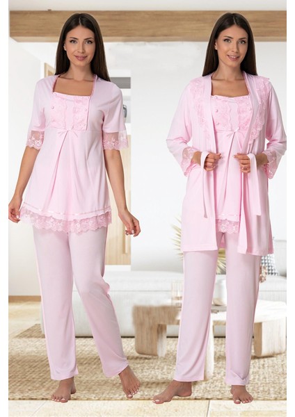 6034 Lohusa Pijama Sabahlık Takım