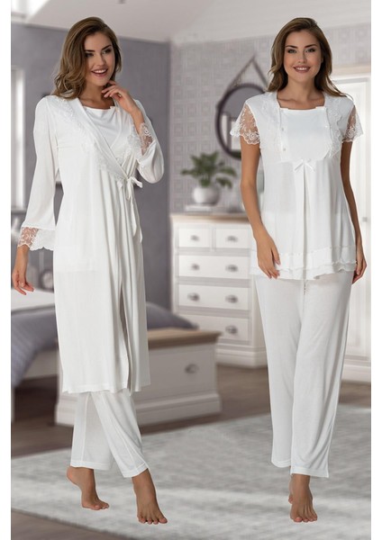 2054 Lohusa Pijama Sabahlık Takım
