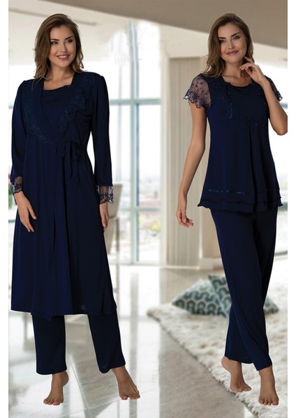 2054 Lohusa Pijama Sabahlık Takım
