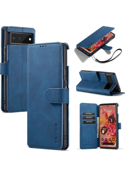 Google Pixel 6 Için Vintage Oil Edge Deri Kılıf (Yurt Dışından)