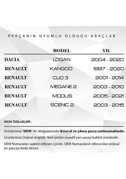 Alpha Auto Part Dacia Logan, Renault Kangoo Için Hava Filtre Bağlantı Lastiği