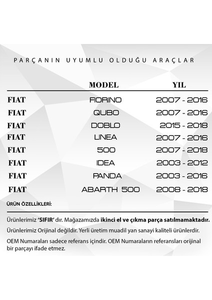 Citroen, Peugeot, Fiat, Alfa Romeo Için Bagaj Kaput Ayar Lastiği modelleri