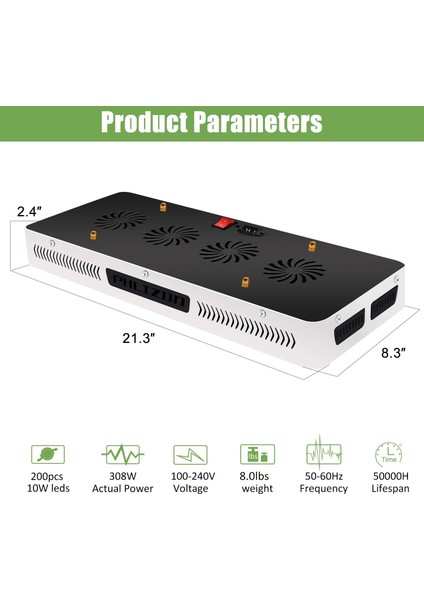 W20 Dual Chip LED Bitki Yetiştirme Lambası