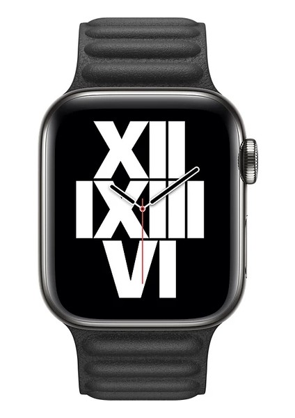 Apple Watch Uyumlu 7 6 5 4 3 2 Seri 42 / 44 / 45 mm Manyetik Baklalı Model Deri Kayış Kordon