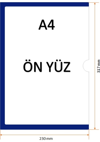 A4 Mıknatıslı Koyu Mavi Çerçeve Uzun Açık (10 Lu Paket)