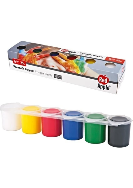 Red Apple  Parmak Boyası Sıralı 6 Renk 6X25 ml Rp-6