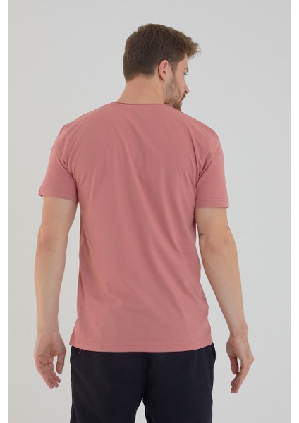 Gül Kurusu Basic Erkek V Yaka Slim Fit Kısa Kollu T-Shirt fiyatları