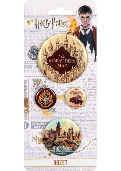 Rozet & Broş Harry Potter Çapulcu Haritası 4 Adet Lisanslı