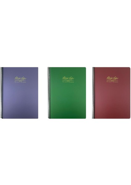 Metal Notes 17 x 24 Spiralli Defter Pp Kapak 80 Yaprak Çizgili 3'lü