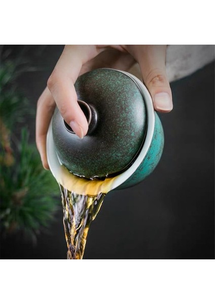 Seramik Antik Kung Fu Gaiwan Craft Çömlek Çay Bardağı El Yapımı Tureen Su Kupa Daire ve Kapak ile Retro Çay Kase Drinkware | Çay Tureen (Yurt Dışından)